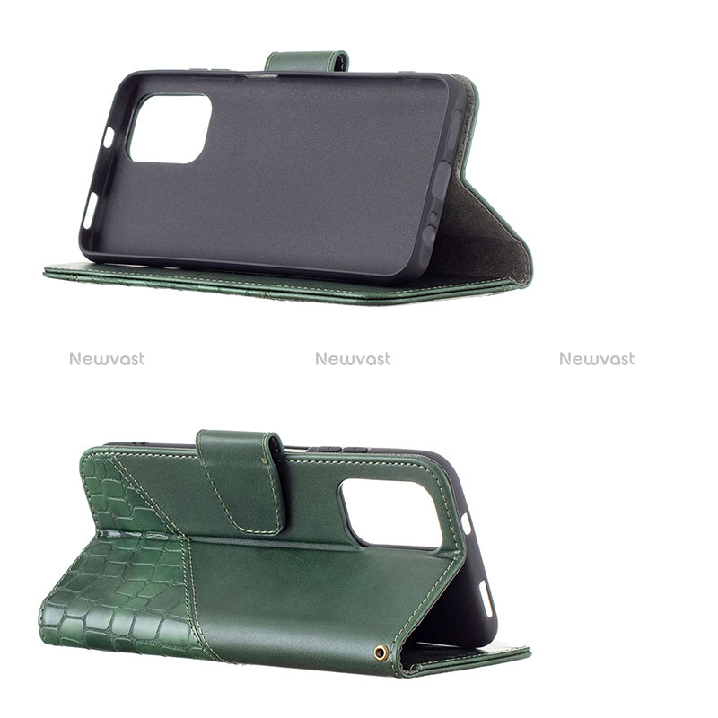 Leather Case Stands Flip Cover Holder B03F for Xiaomi Redmi Note 10 4G