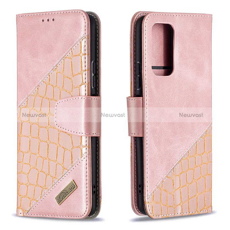 Leather Case Stands Flip Cover Holder B03F for Xiaomi Redmi Note 10 Pro 4G