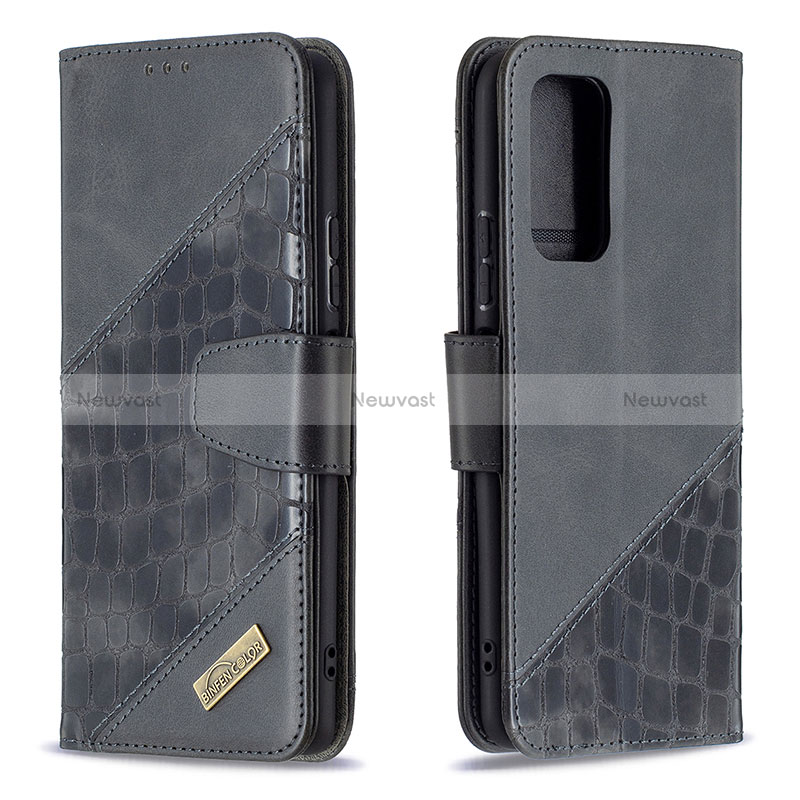Leather Case Stands Flip Cover Holder B03F for Xiaomi Redmi Note 10 Pro 4G