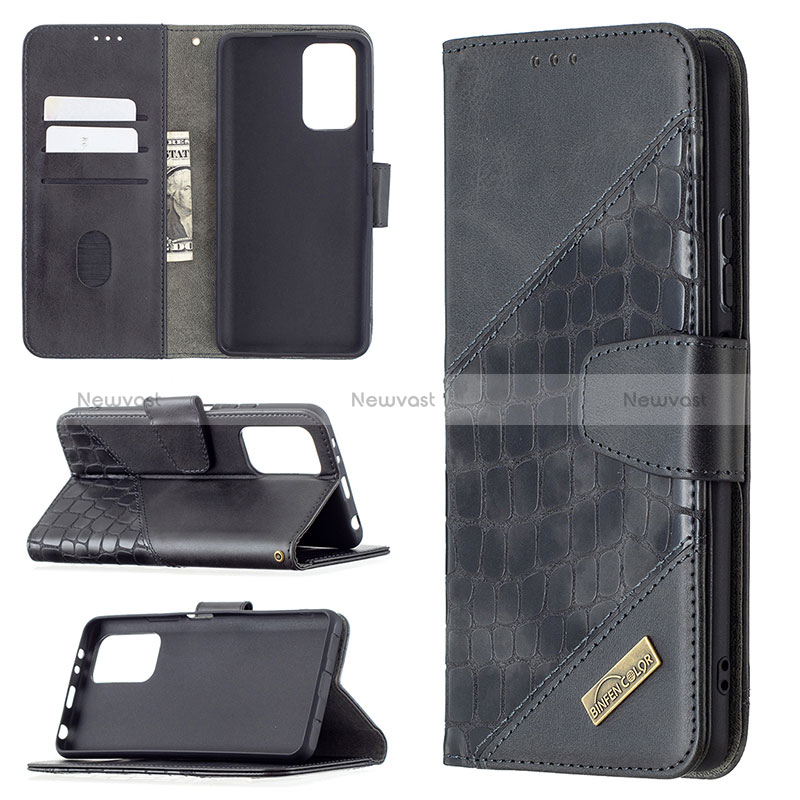 Leather Case Stands Flip Cover Holder B03F for Xiaomi Redmi Note 10 Pro 4G