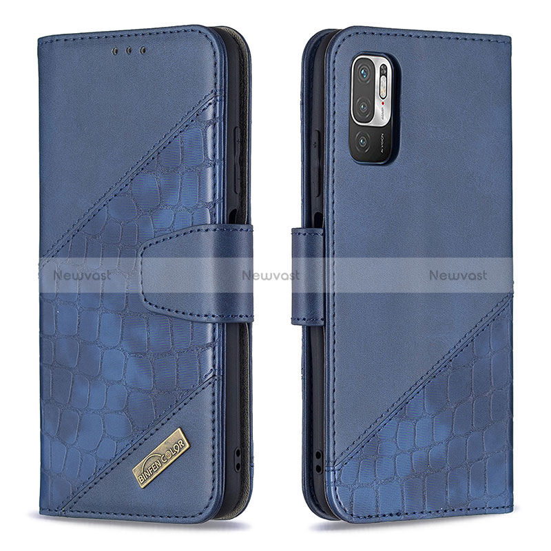 Leather Case Stands Flip Cover Holder B03F for Xiaomi Redmi Note 10T 5G