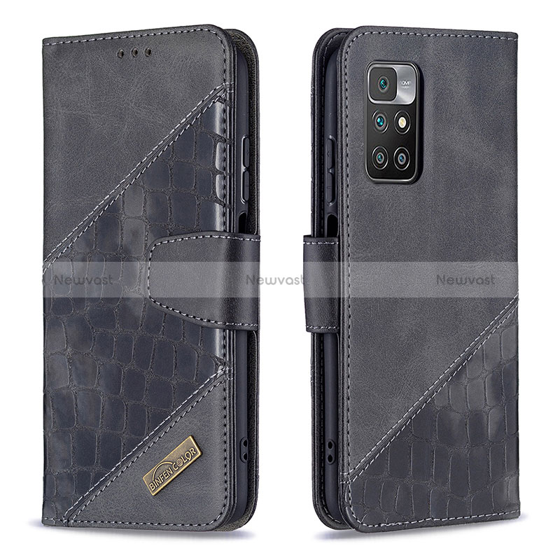 Leather Case Stands Flip Cover Holder B03F for Xiaomi Redmi Note 11 4G (2021)