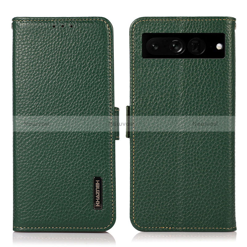 Leather Case Stands Flip Cover Holder B03H for Google Pixel 7 Pro 5G Green