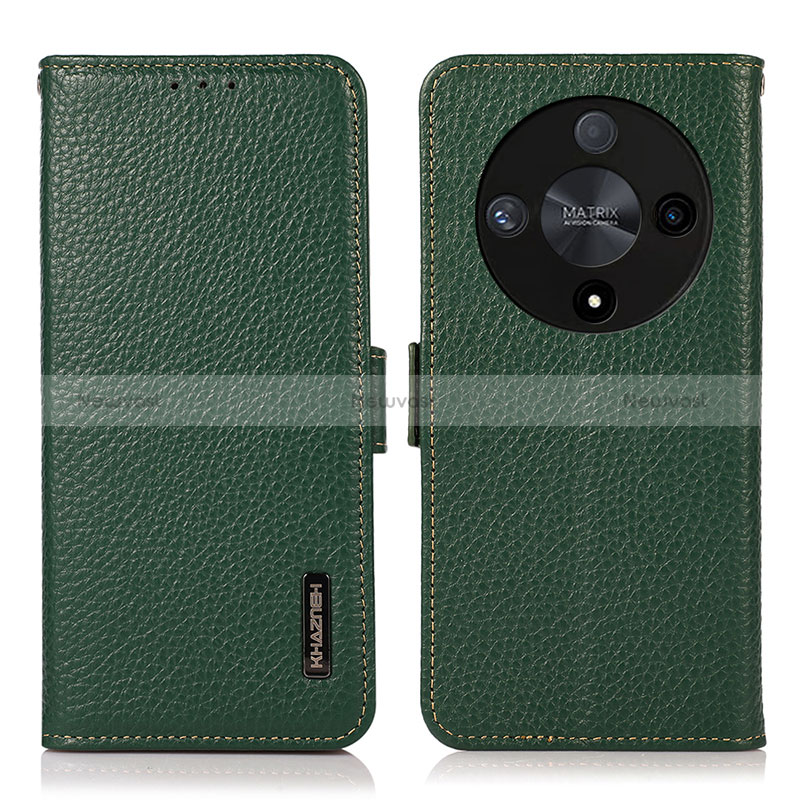 Leather Case Stands Flip Cover Holder B03H for Huawei Honor Magic6 Lite 5G Green