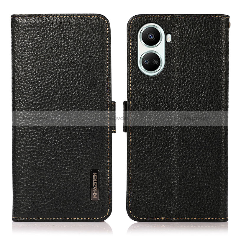 Leather Case Stands Flip Cover Holder B03H for Huawei Nova 10 SE Black