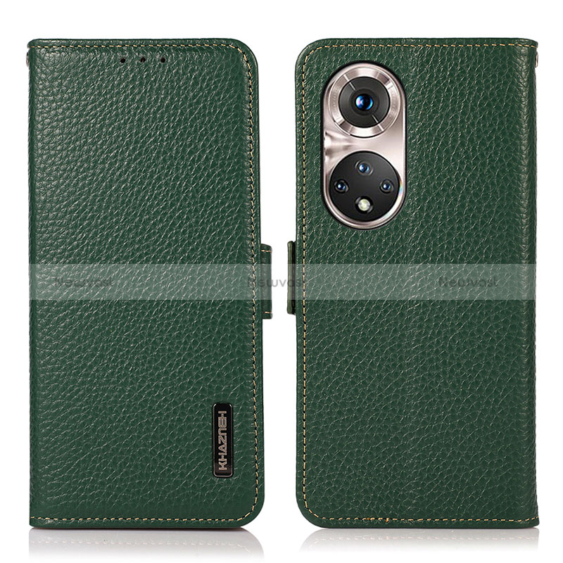 Leather Case Stands Flip Cover Holder B03H for Huawei Nova 9 Pro Green