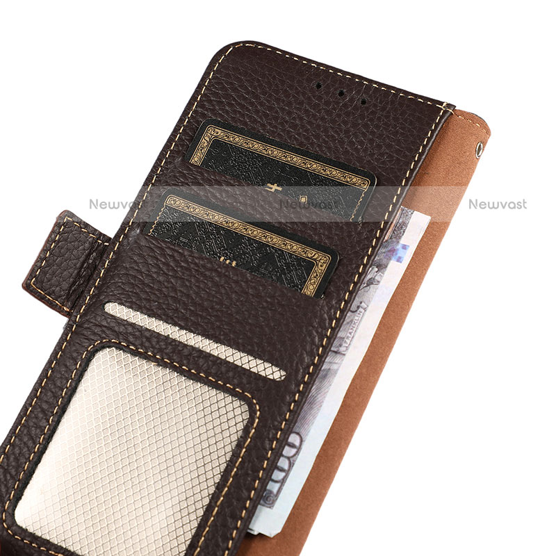 Leather Case Stands Flip Cover Holder B03H for Motorola Moto E40