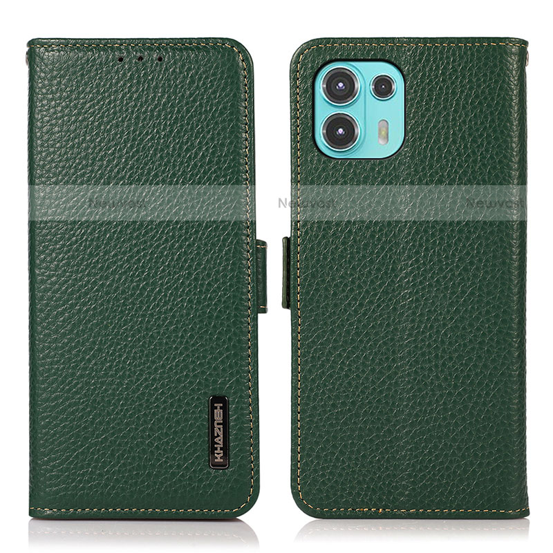 Leather Case Stands Flip Cover Holder B03H for Motorola Moto Edge 20 Lite 5G Green