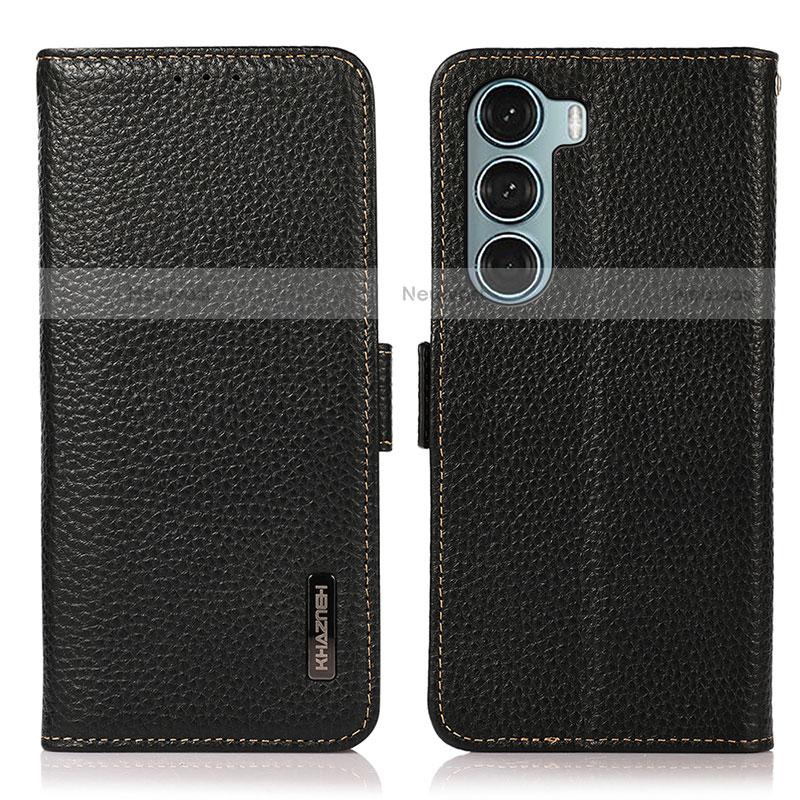 Leather Case Stands Flip Cover Holder B03H for Motorola Moto Edge S30 5G Black