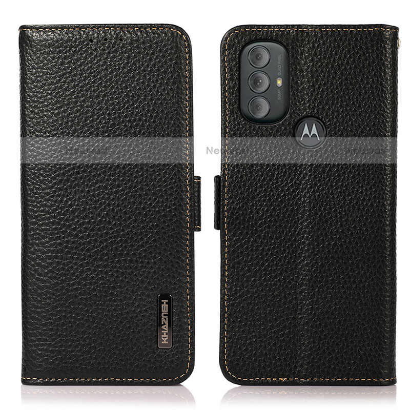 Leather Case Stands Flip Cover Holder B03H for Motorola Moto G Play Gen 2 Black