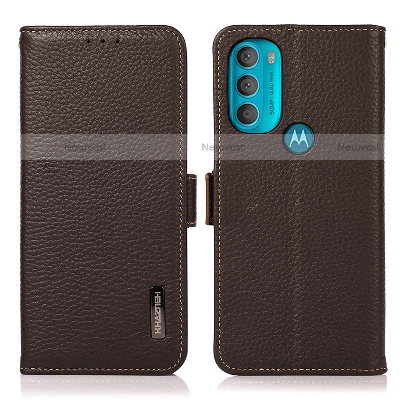 Leather Case Stands Flip Cover Holder B03H for Motorola Moto G71 5G