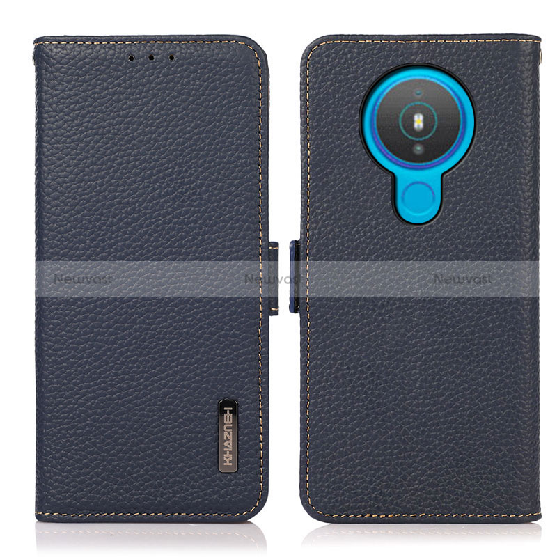 Leather Case Stands Flip Cover Holder B03H for Nokia 1.4 Blue