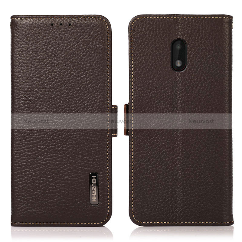 Leather Case Stands Flip Cover Holder B03H for Nokia C01 Plus Brown