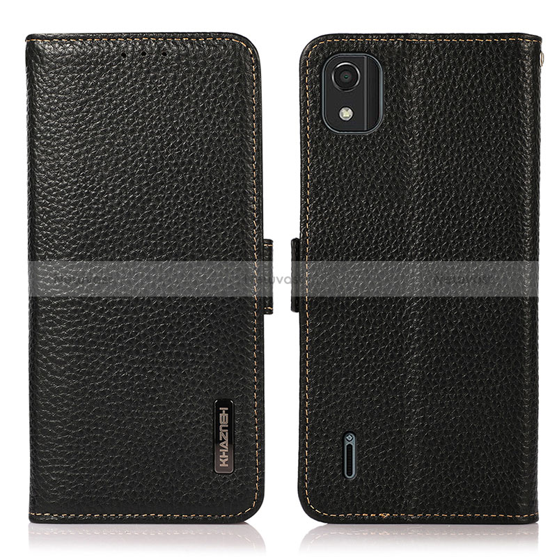 Leather Case Stands Flip Cover Holder B03H for Nokia C2 2nd Edition