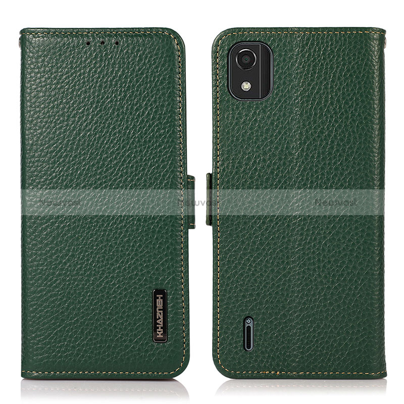 Leather Case Stands Flip Cover Holder B03H for Nokia C2 2nd Edition