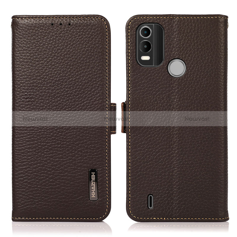 Leather Case Stands Flip Cover Holder B03H for Nokia G11 Plus Brown