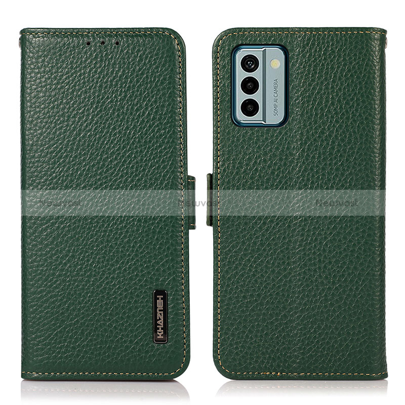 Leather Case Stands Flip Cover Holder B03H for Nokia G22 Green