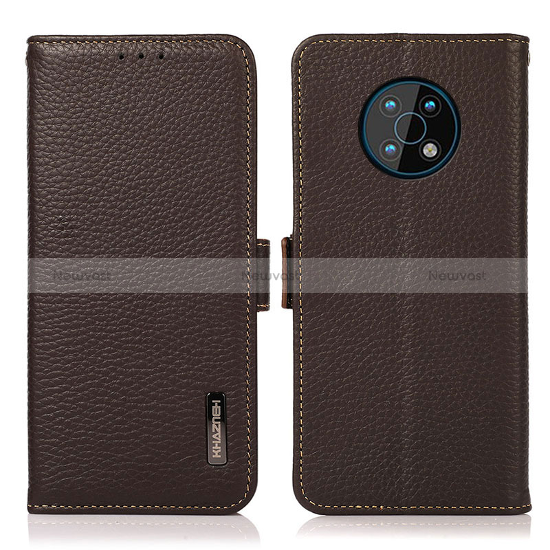 Leather Case Stands Flip Cover Holder B03H for Nokia G50 5G Brown