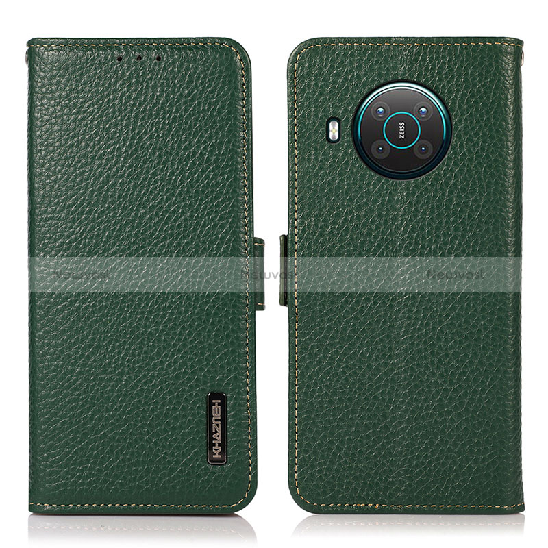 Leather Case Stands Flip Cover Holder B03H for Nokia X20 Green