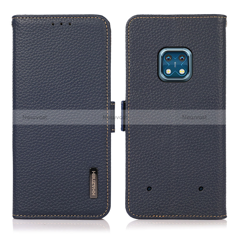 Leather Case Stands Flip Cover Holder B03H for Nokia XR20 Blue