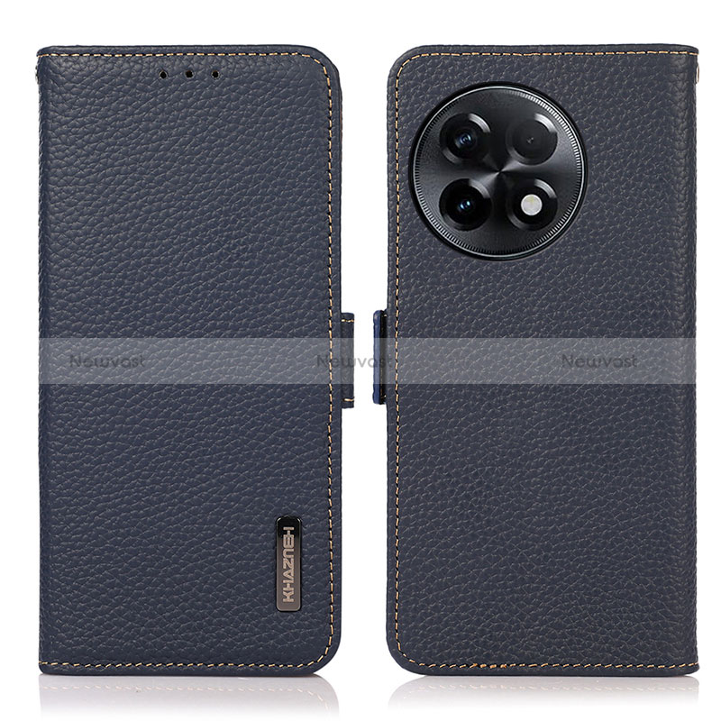 Leather Case Stands Flip Cover Holder B03H for OnePlus Ace 2 Pro 5G Blue