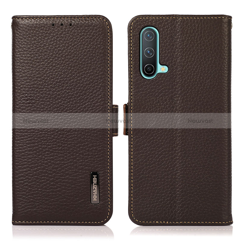 Leather Case Stands Flip Cover Holder B03H for OnePlus Nord CE 5G