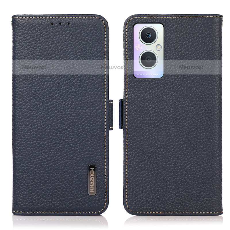 Leather Case Stands Flip Cover Holder B03H for OnePlus Nord N20 5G Blue