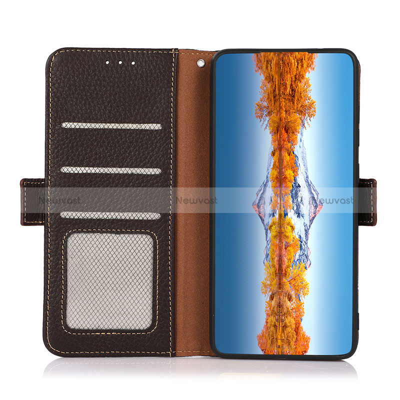 Leather Case Stands Flip Cover Holder B03H for Oppo A16