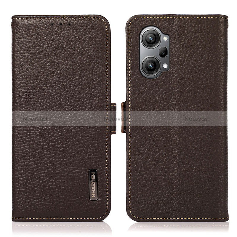 Leather Case Stands Flip Cover Holder B03H for Oppo K10 Pro 5G Brown