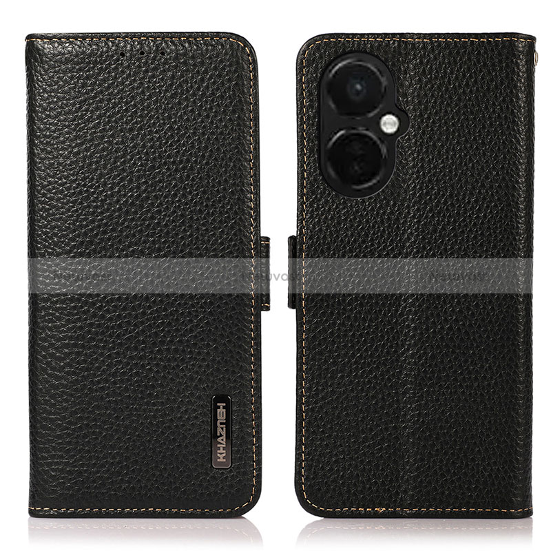 Leather Case Stands Flip Cover Holder B03H for Oppo K11x 5G Black