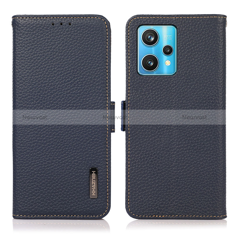 Leather Case Stands Flip Cover Holder B03H for Realme 9 4G Blue