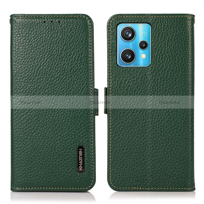 Leather Case Stands Flip Cover Holder B03H for Realme 9 Pro+ Plus 5G Green