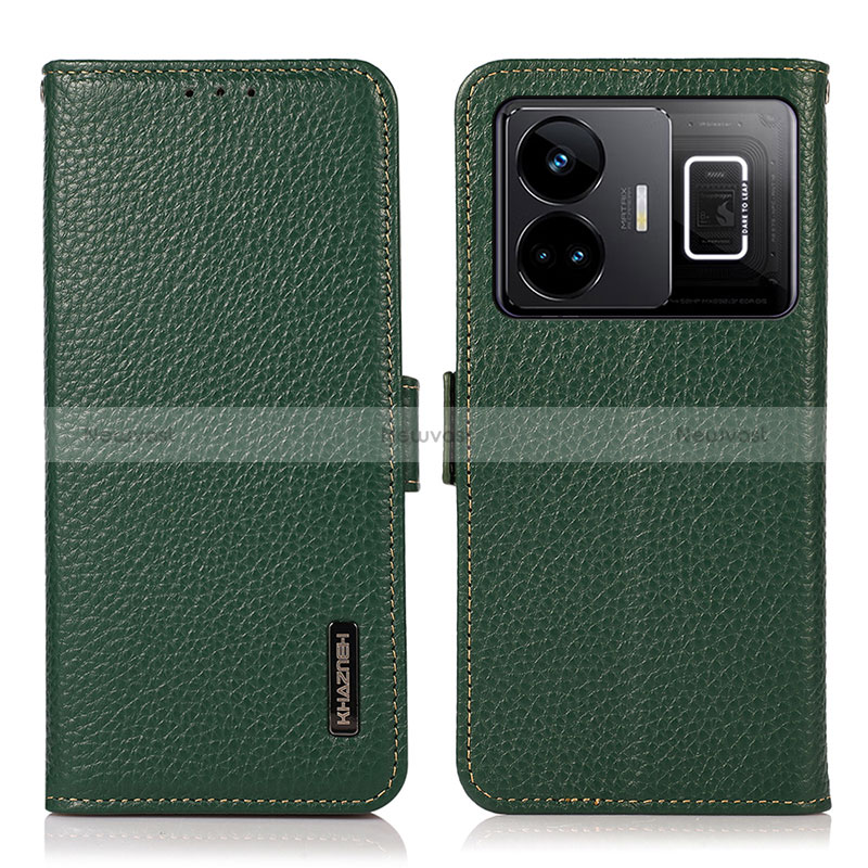 Leather Case Stands Flip Cover Holder B03H for Realme GT3 5G Green