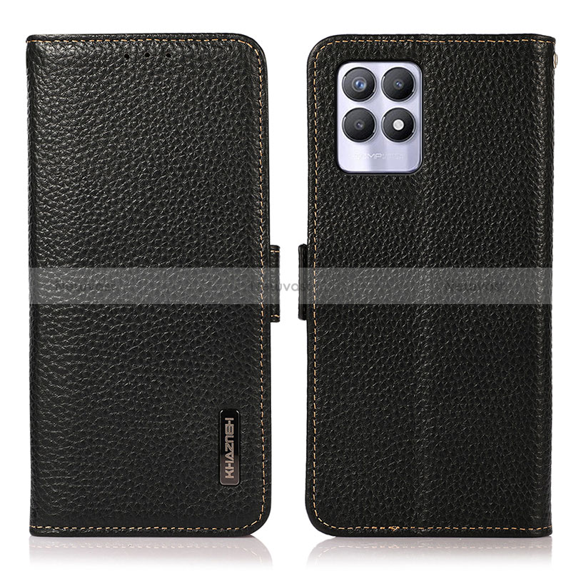 Leather Case Stands Flip Cover Holder B03H for Realme Narzo 50 4G Black