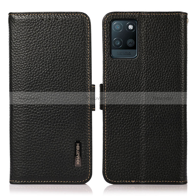 Leather Case Stands Flip Cover Holder B03H for Realme V11s 5G Black