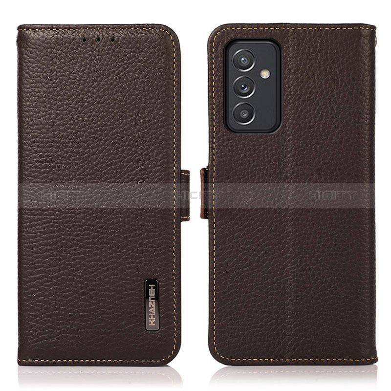 Leather Case Stands Flip Cover Holder B03H for Samsung Galaxy A05s Brown