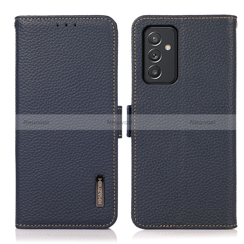 Leather Case Stands Flip Cover Holder B03H for Samsung Galaxy A15 4G Blue