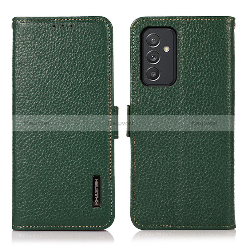 Leather Case Stands Flip Cover Holder B03H for Samsung Galaxy A15 4G Green
