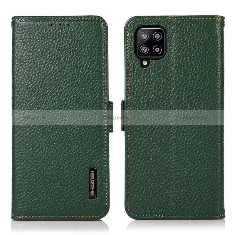 Leather Case Stands Flip Cover Holder B03H for Samsung Galaxy A22 4G Green