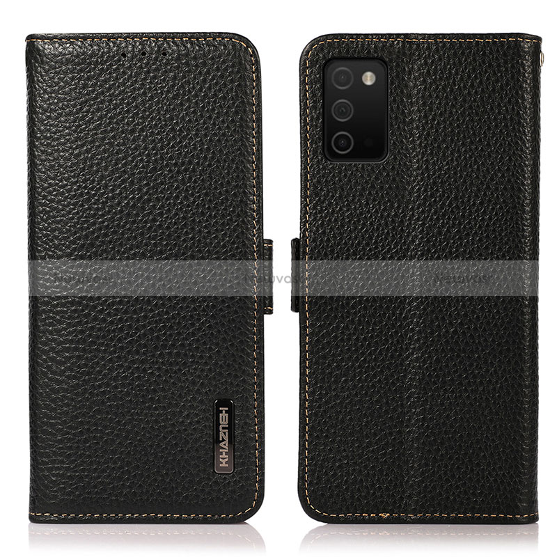 Leather Case Stands Flip Cover Holder B03H for Samsung Galaxy F02S SM-E025F Black