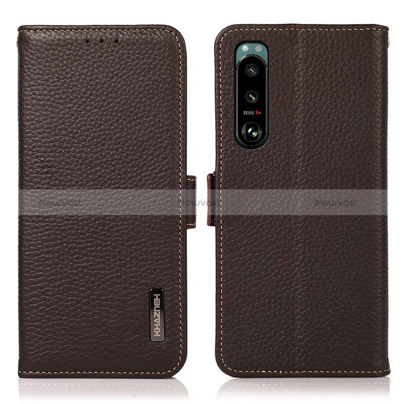 Leather Case Stands Flip Cover Holder B03H for Sony Xperia 5 III