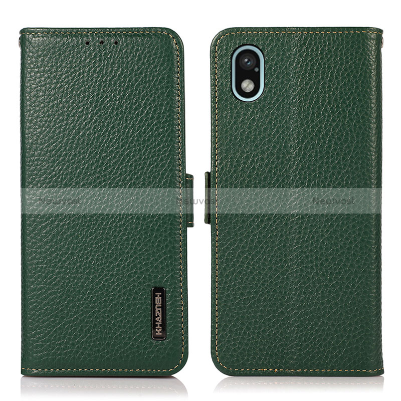 Leather Case Stands Flip Cover Holder B03H for Sony Xperia Ace III Green