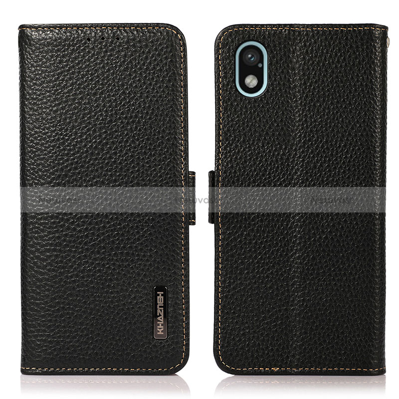 Leather Case Stands Flip Cover Holder B03H for Sony Xperia Ace III SO-53C Black