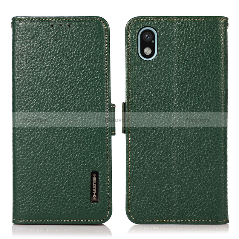 Leather Case Stands Flip Cover Holder B03H for Sony Xperia Ace III SO-53C Green