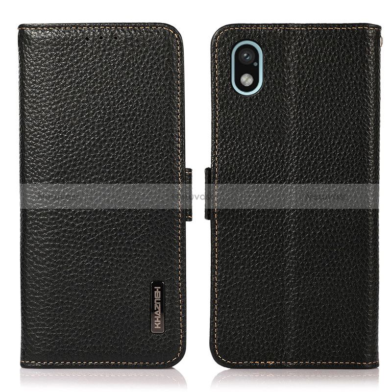 Leather Case Stands Flip Cover Holder B03H for Sony Xperia Ace III SOG08 Black