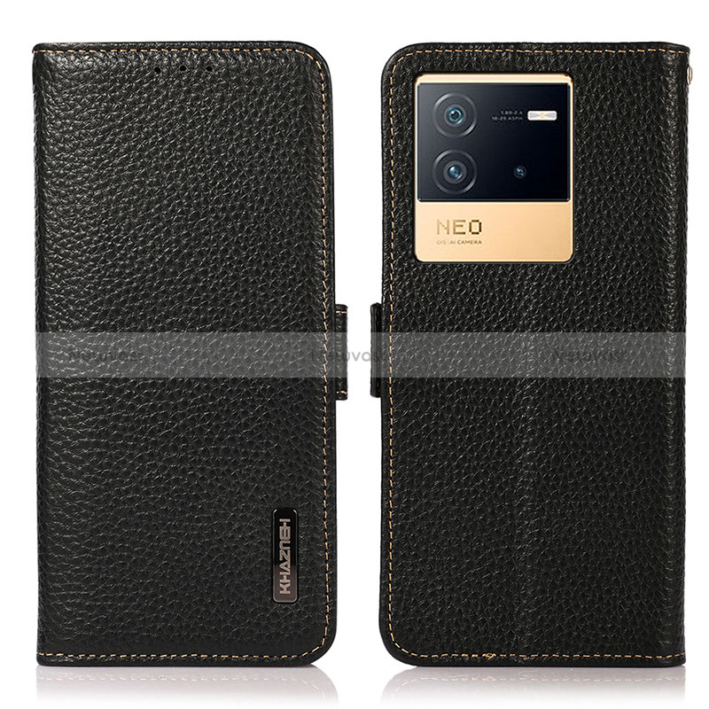 Leather Case Stands Flip Cover Holder B03H for Vivo iQOO Neo6 5G