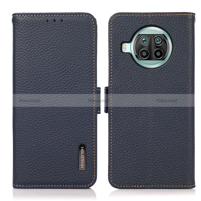 Leather Case Stands Flip Cover Holder B03H for Xiaomi Mi 10i 5G Blue