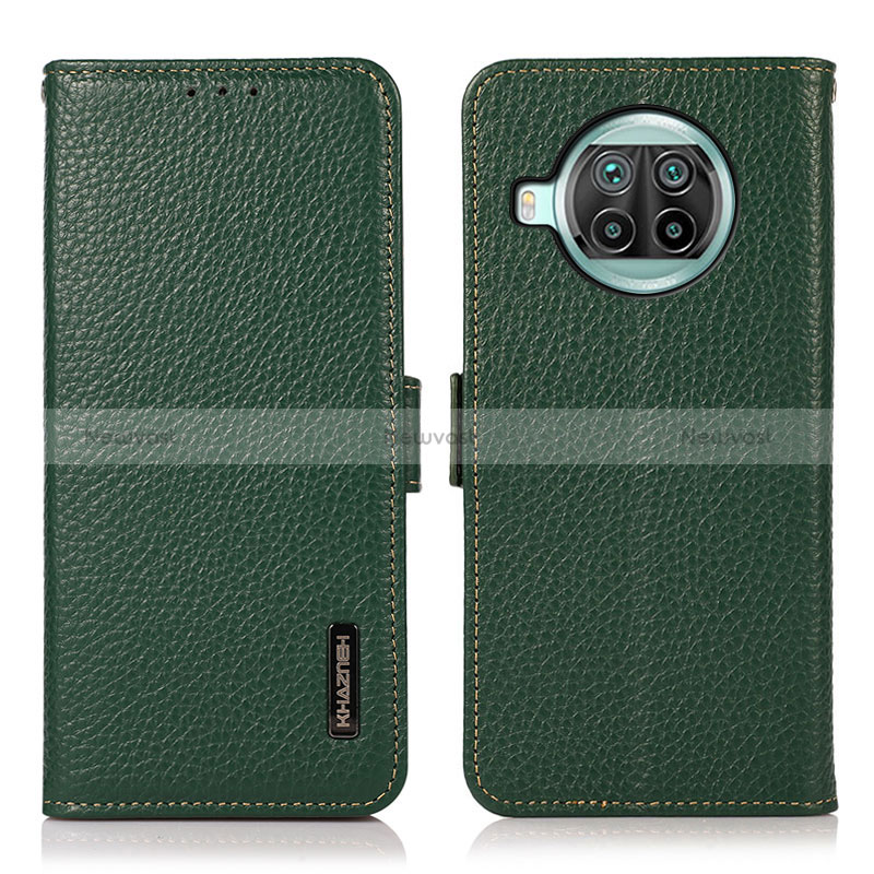 Leather Case Stands Flip Cover Holder B03H for Xiaomi Mi 10i 5G Green