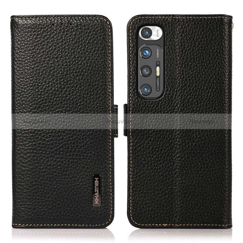 Leather Case Stands Flip Cover Holder B03H for Xiaomi Mi 10S 5G Black