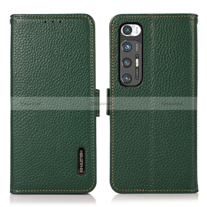 Leather Case Stands Flip Cover Holder B03H for Xiaomi Mi 10S 5G Green